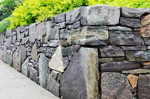 Slope stabilisation retaining wall bush property